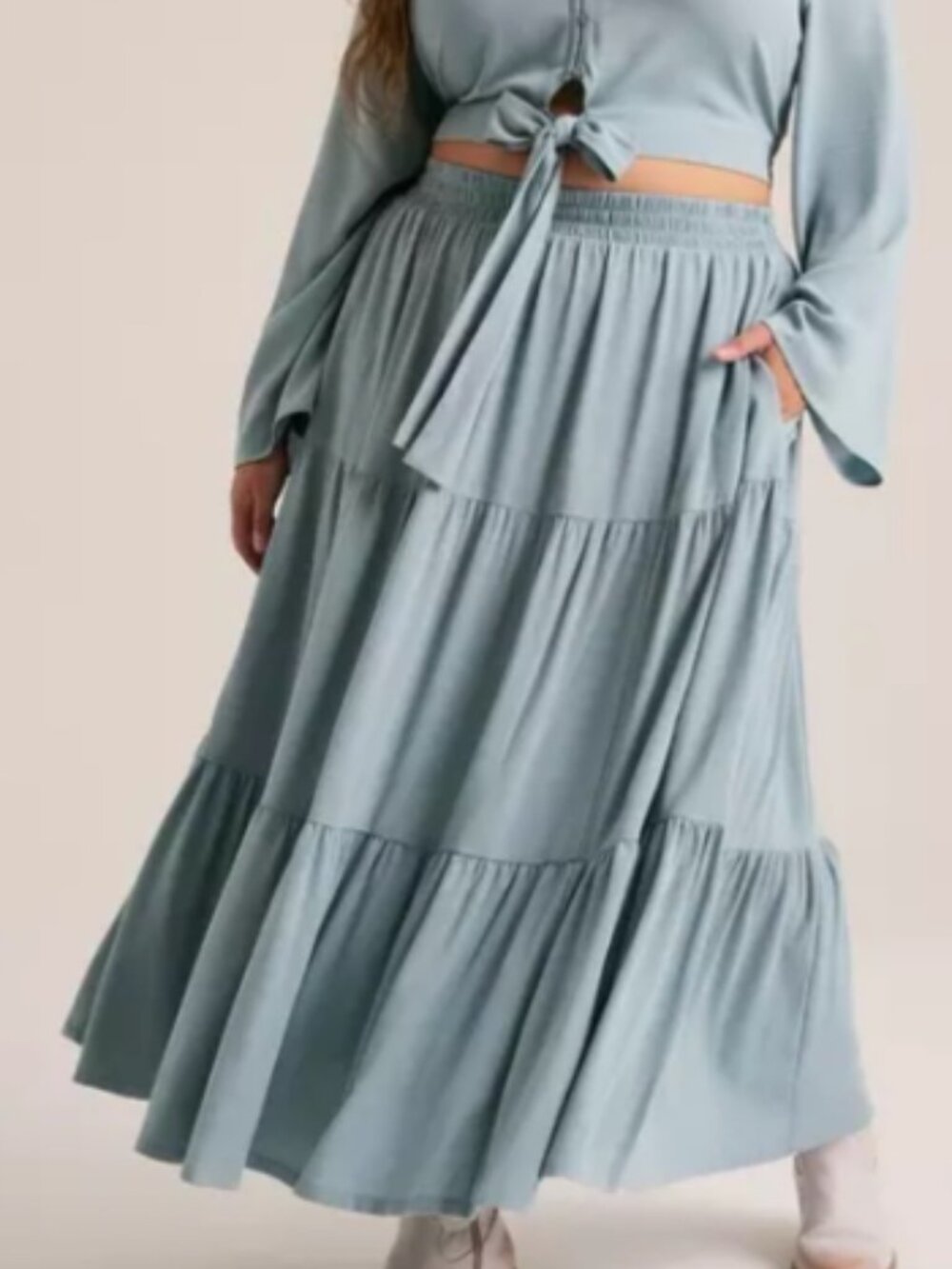 Torrid Festi Size 2X Blue Maxi Skirt Tiered